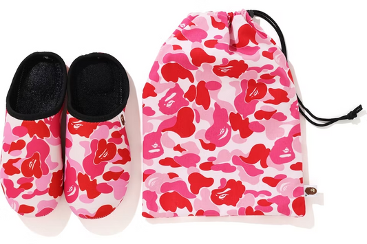 Bape ABC Slippers & Pouch Set Pink