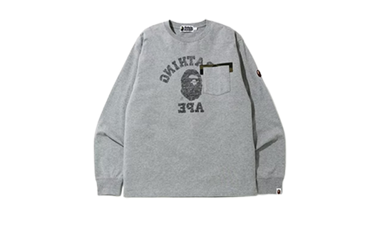 Bape Crewneck Long Sleeve Reverse College Grey