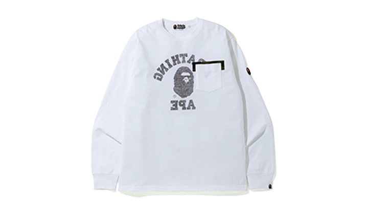 Bape Crewneck Long Sleeve Reverse College White