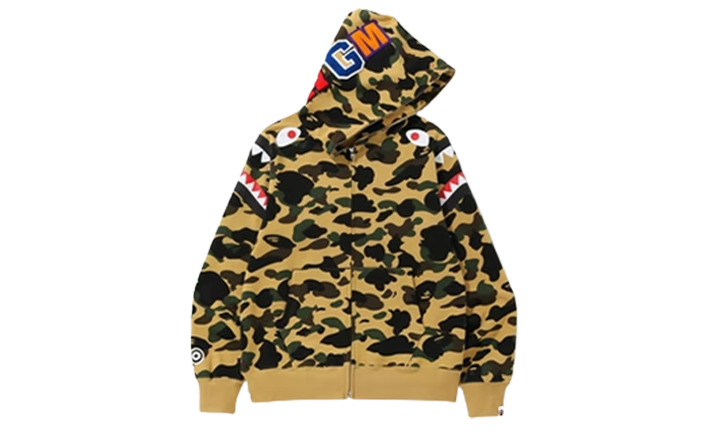 Bape Hoodie Full Zip Camo Yellow