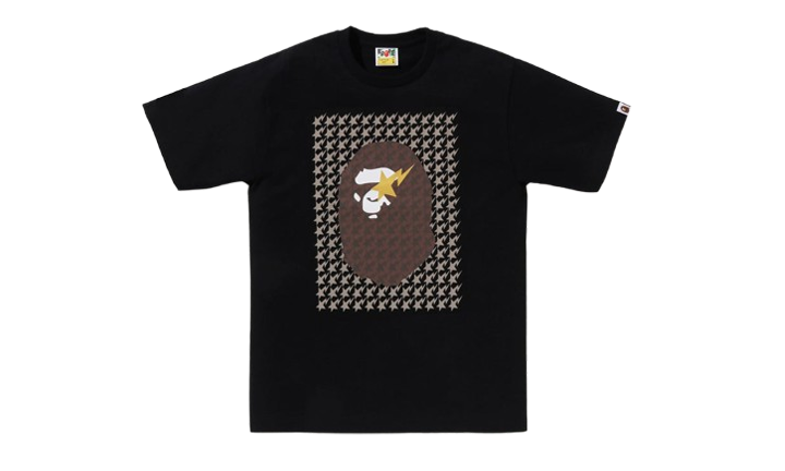 Bape Sta Tee Houndstooth Ape Head Black