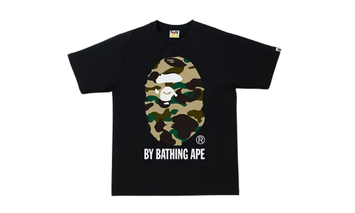 Bape Tee Ape Head Black Yellow Camo