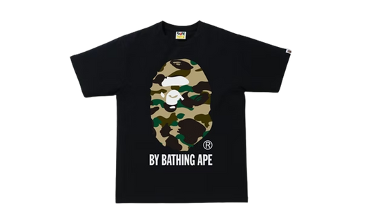 Bape Tee Ape Head Black Yellow Camo