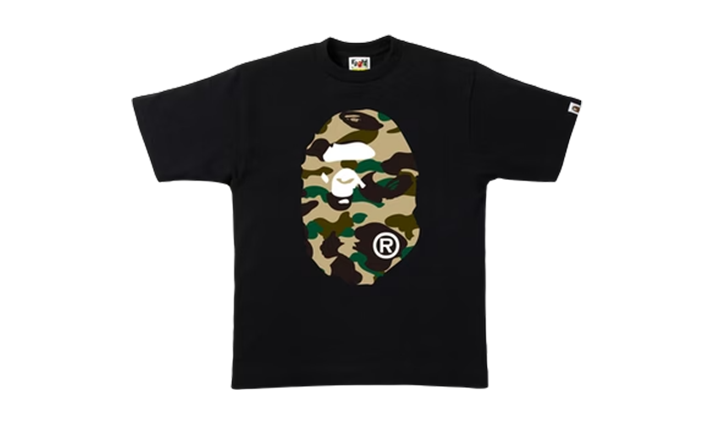 Bape Tee Ape Head Yellow Camo Black