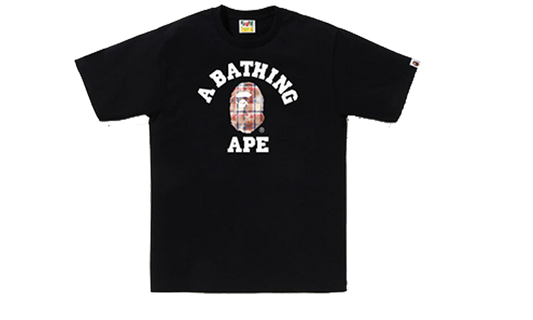 Bape Tee Bleached Check College Black