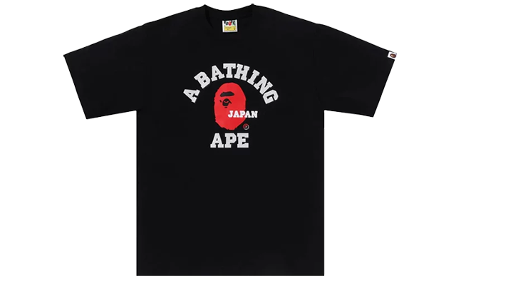 Bape Tee Japan College Black