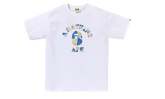 Bape Tee Liquid Camo College White Blue