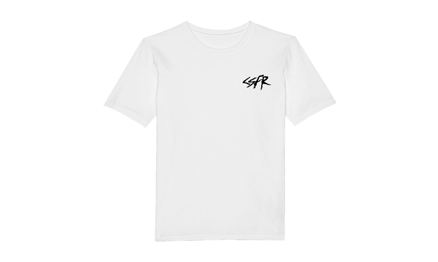 CSFR WHITE TEE SMALL LOGO